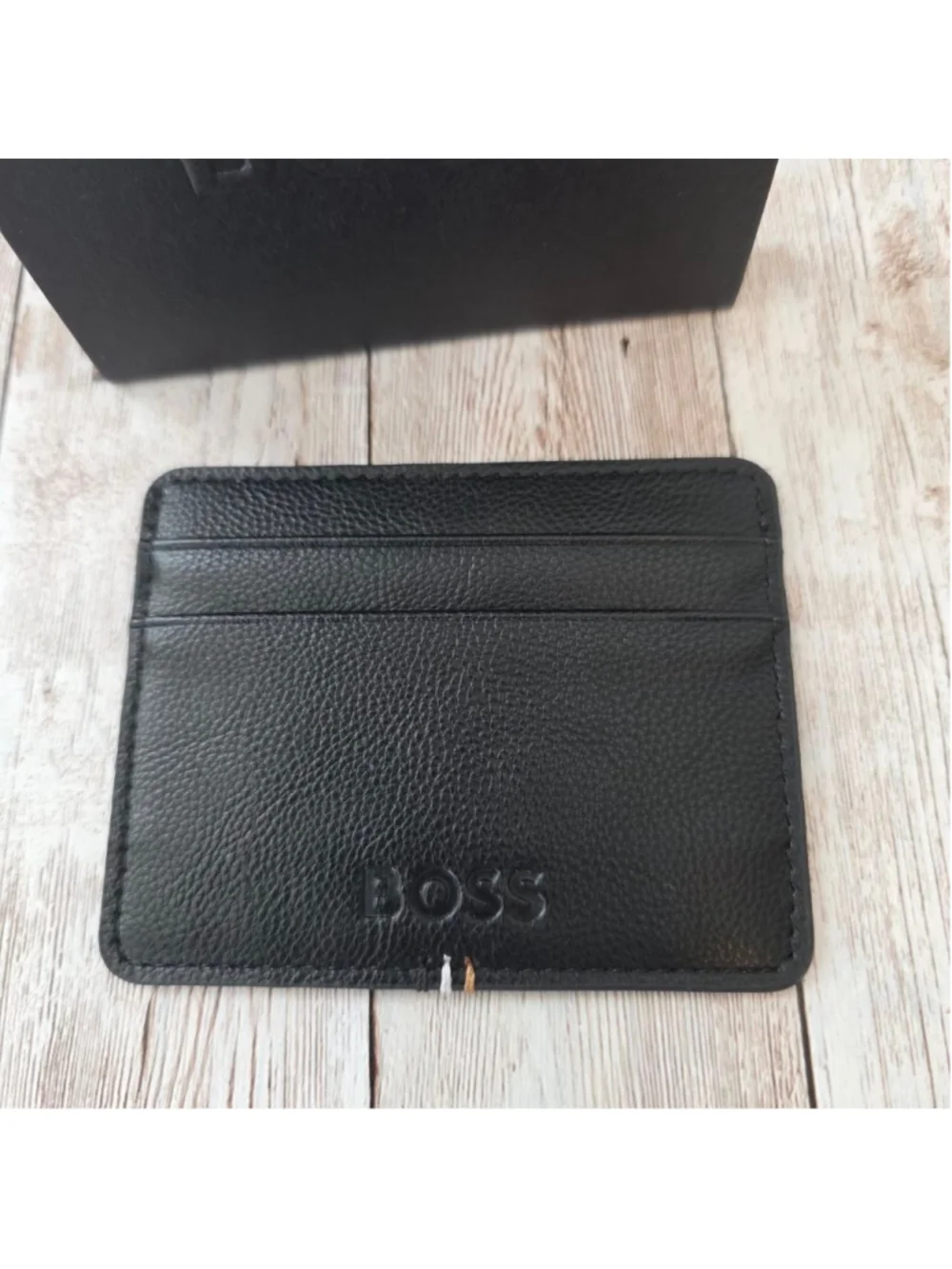 Men's BOSS Black Leather Card Holder NWOT